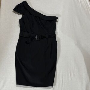 One-Shoulder Dress with Belt